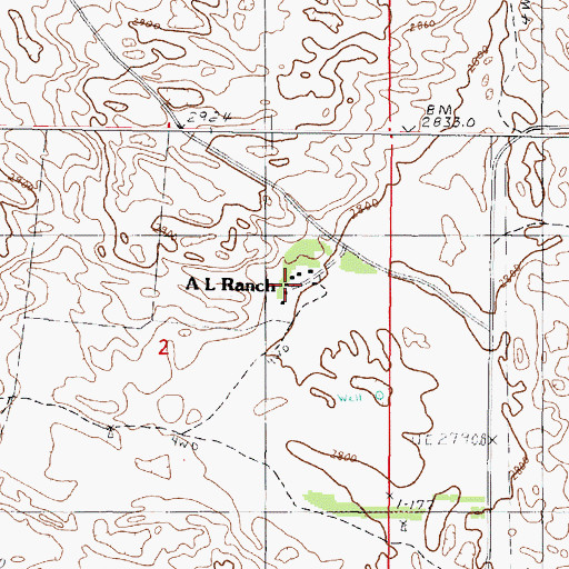 Topographic Map of A L Ranch, NE