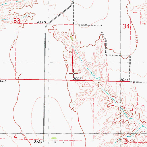 Topographic Map of Hayes County, NE