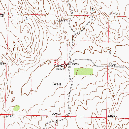 Topographic Map of Correll Ranch, NE