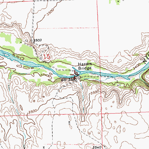Topographic Map of Hardin Bridge, NE
