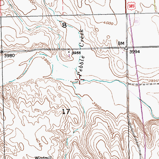 Topographic Map of Pebble Creek, NE