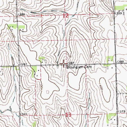 Topographic Map of Blomgren Cemetery, NE