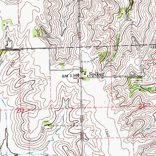 Topographic Map of Spiker, NE