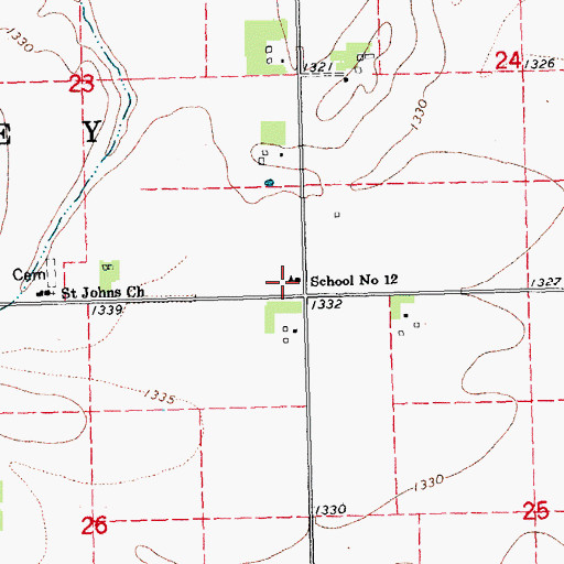 Topographic Map of School Number 12, NE