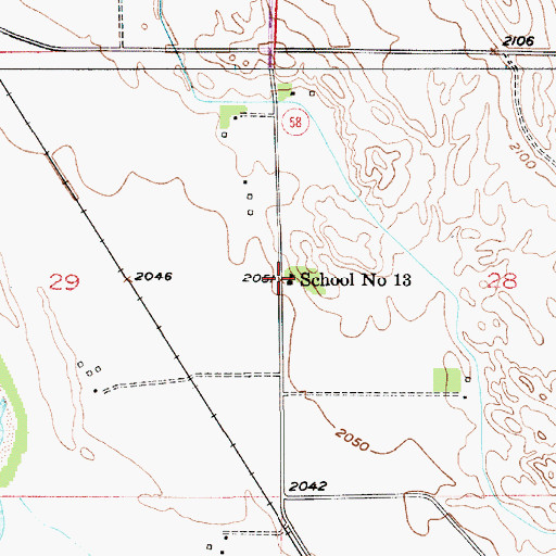 Topographic Map of School Number 13, NE