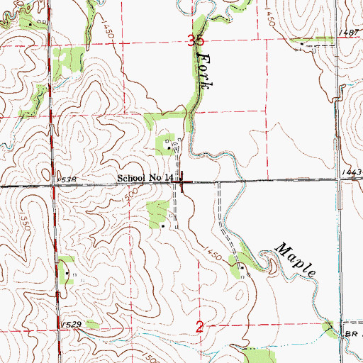 Topographic Map of School Number 14, NE