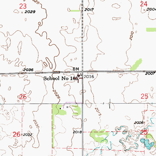 Topographic Map of School Number 165, NE
