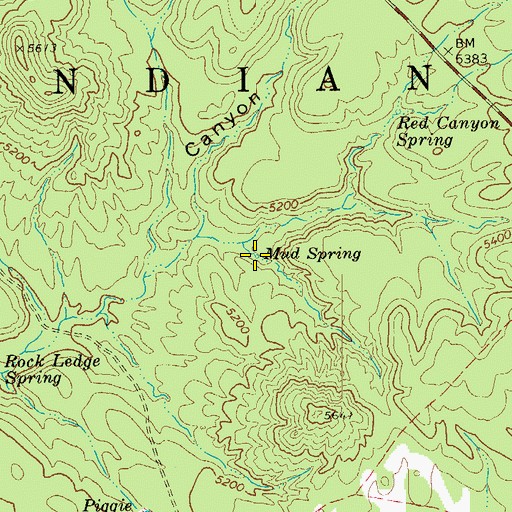 Topographic Map of Mud Spring, AZ
