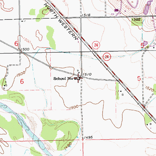 Topographic Map of School Number 21 (historical), NE