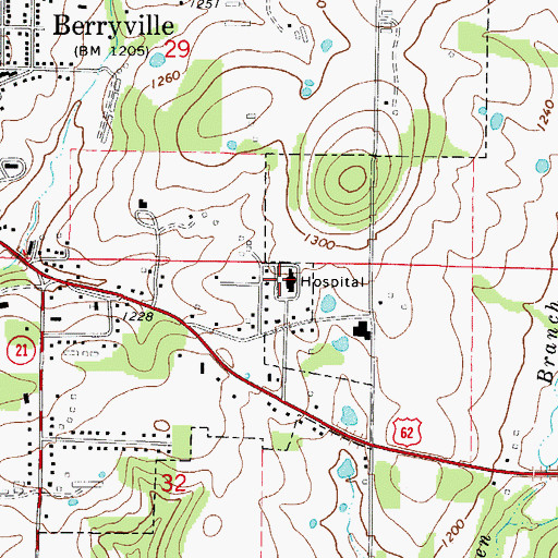 Topographic Map of Carroll General Hospital Heliport, AR