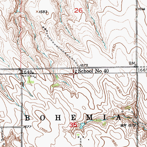 Topographic Map of School Number 40, NE