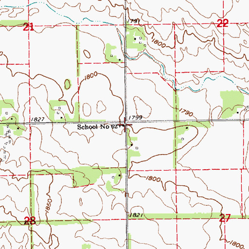 Topographic Map of School Number 62, NE