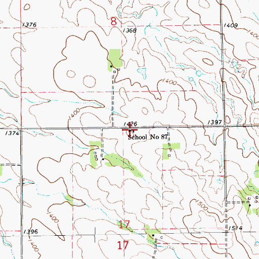 Topographic Map of School Number 87, NE