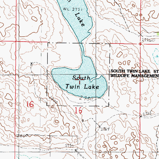 Topographic Map of South Twin Lake, NE
