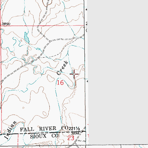 Topographic Map of Oat Creek, SD