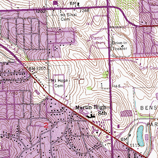 Topographic Map of WOW-FM (Omaha), NE