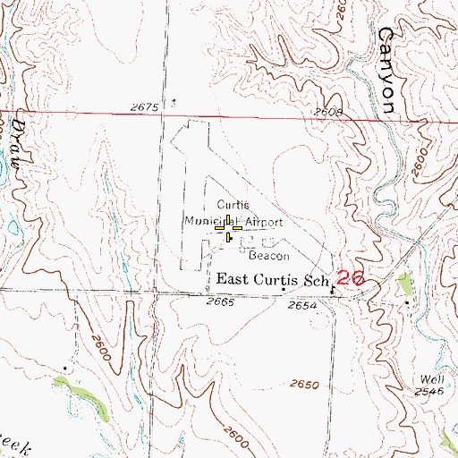 Topographic Map of Curtis Municipal Airport, NE