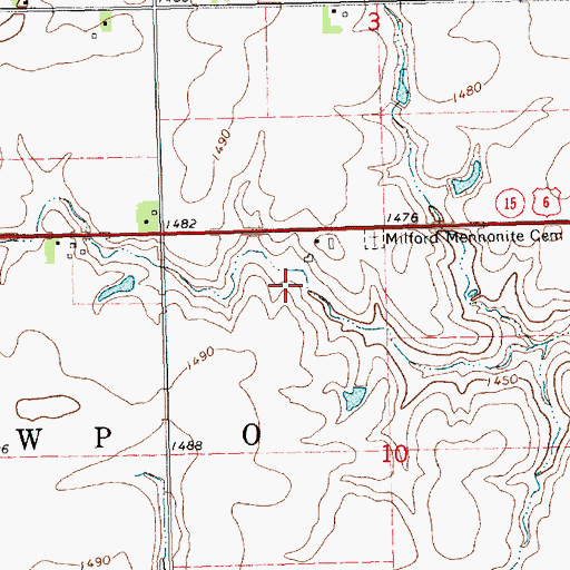 Topographic Map of Roth Airport, NE