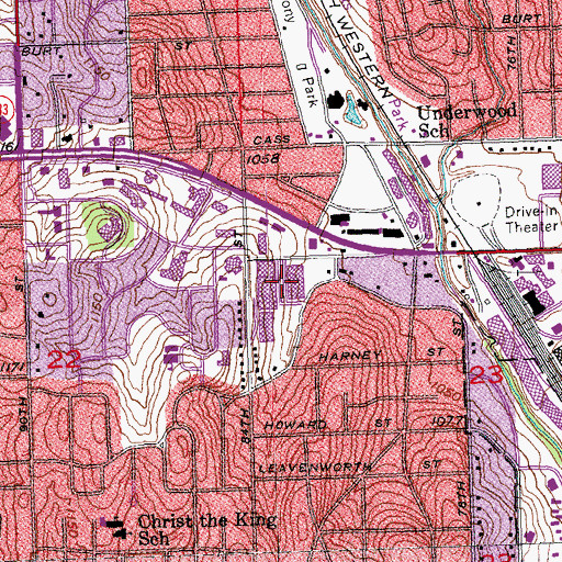 Topographic Map of Nebraska Methodist Hospital Heliport, NE