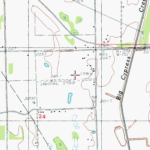 Topographic Map of Gerrard Airport (historical), AR