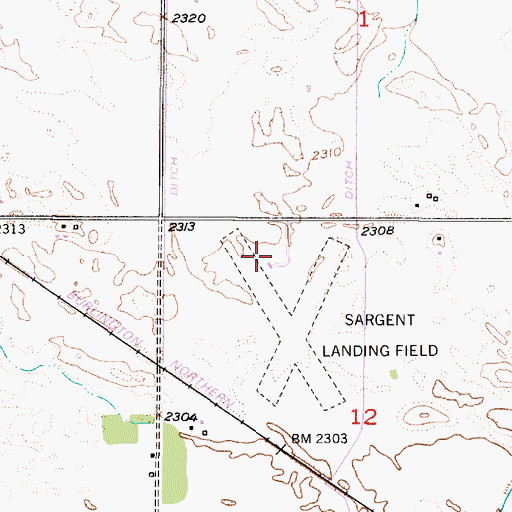 Topographic Map of Sargent Municipal Airport, NE