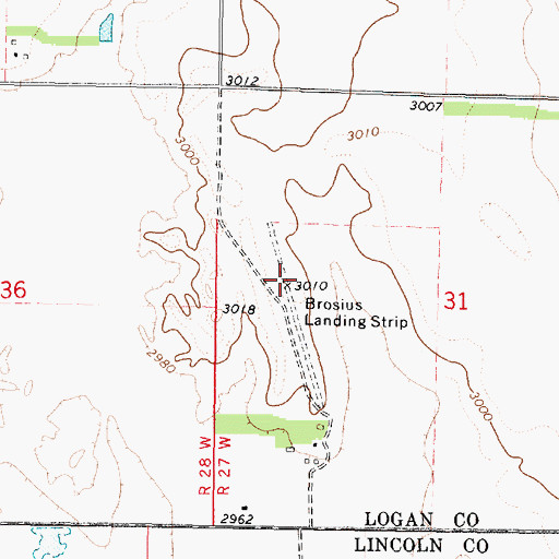 Topographic Map of Brosius Field, NE