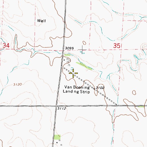 Topographic Map of Van Boening Airport, NE