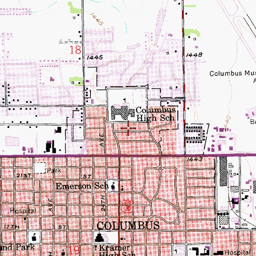 Topographic Map of KTLX-FM (Columbus), NE