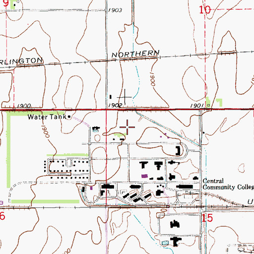 Topographic Map of KCNT-FM (Hastings), NE