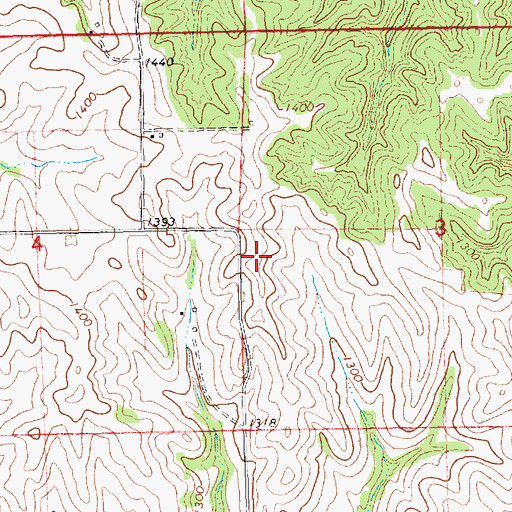 Topographic Map of KSUX-FM (Winnebago), NE