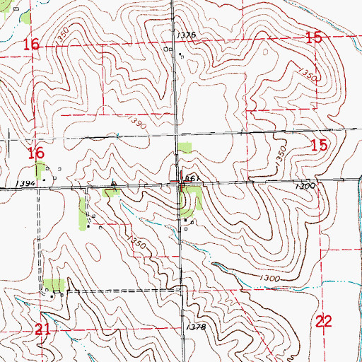 Topographic Map of Township of Bell Creek, NE