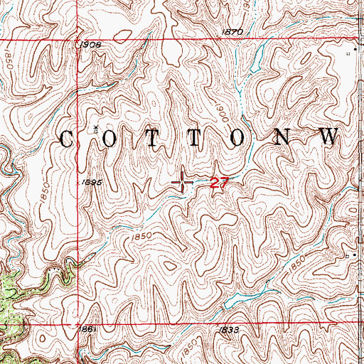 Topographic Map of Township of Cottonwood, NE