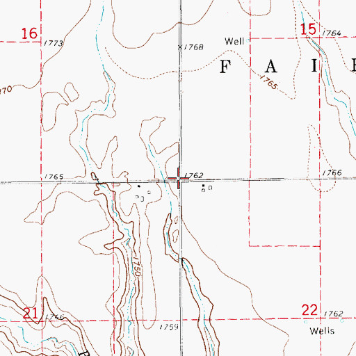 Topographic Map of Township of Fairfield, NE
