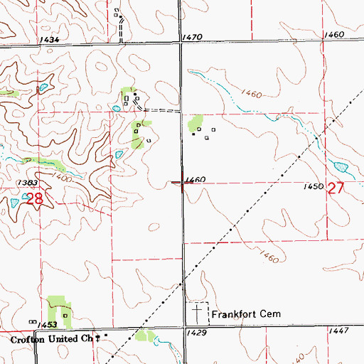 Topographic Map of Township of Frankfort, NE