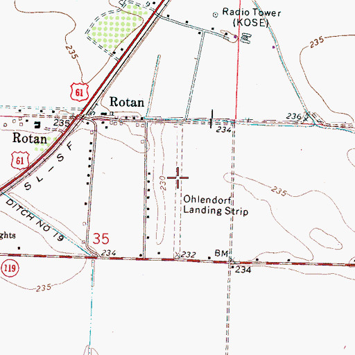 Topographic Map of Ohlendorf Airport (historical), AR