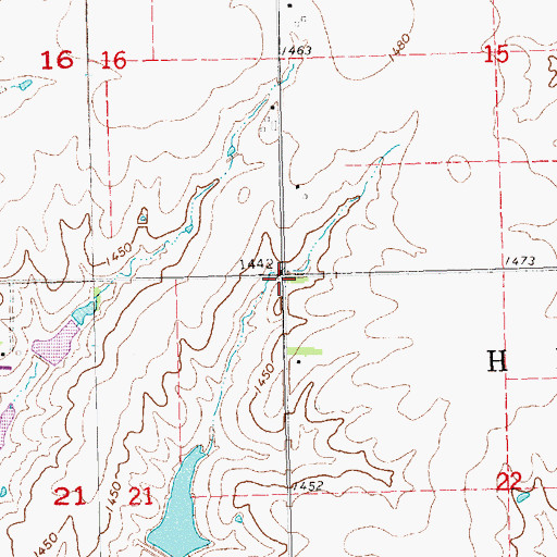 Topographic Map of Township of Highland, NE