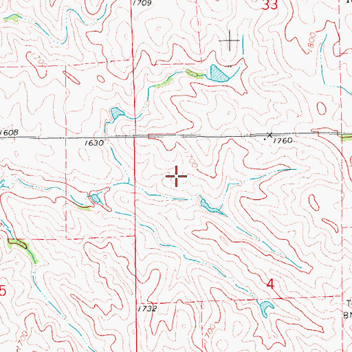 Topographic Map of Township of Hill, NE
