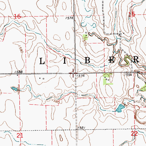 Topographic Map of Township of Liberty, NE