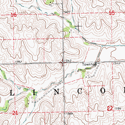 Topographic Map of Township of Lincoln, NE