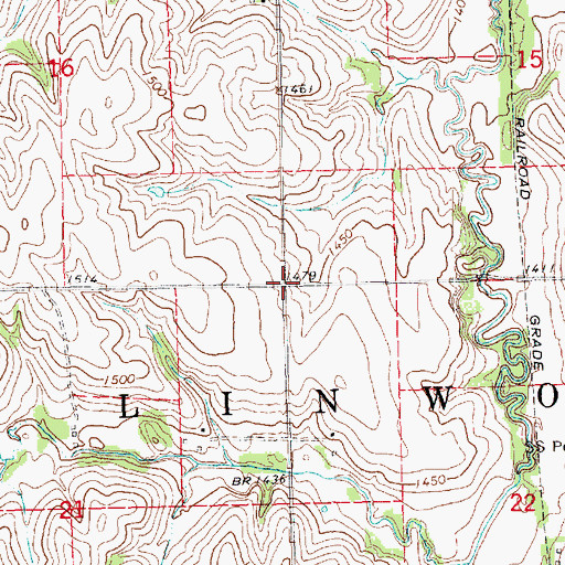 Topographic Map of Township of Linwood, NE