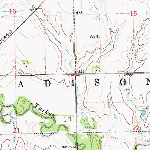 Topographic Map of Township of Madison, NE