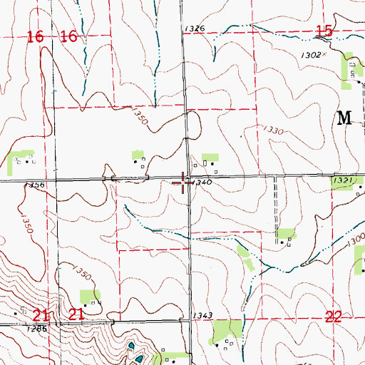 Topographic Map of Township of Maple, NE
