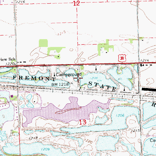 Topographic Map of Township of Platte, NE