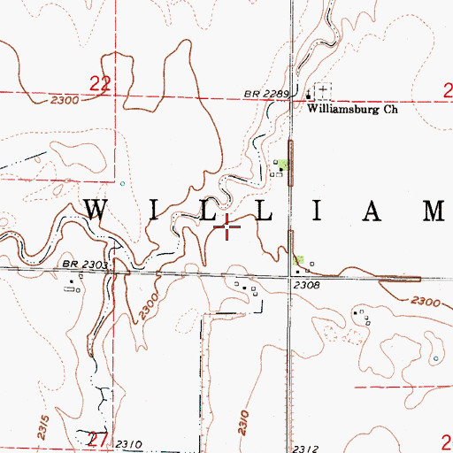 Topographic Map of Township of Williamsburg, NE
