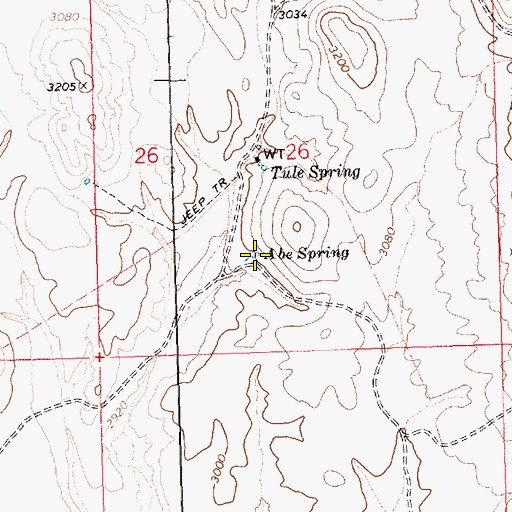 Topographic Map of Abe Spring, NV