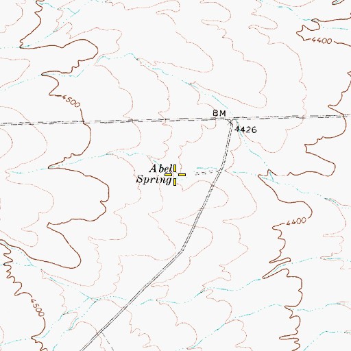 Topographic Map of Abel Spring, NV