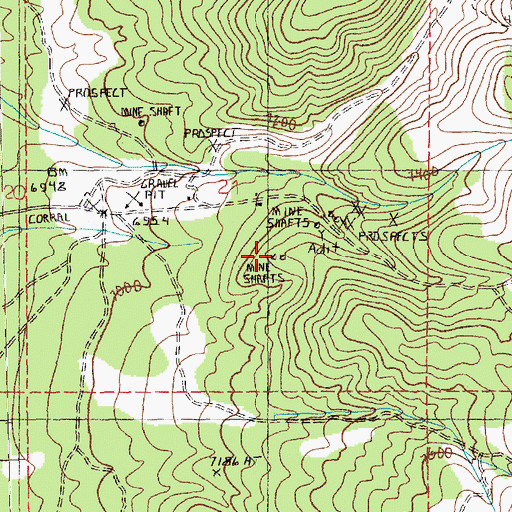 Topographic Map of Ada H Mine, NV