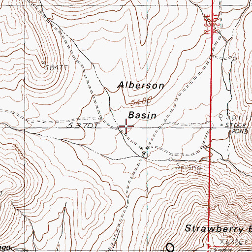 Topographic Map of Alberson Basin, NV