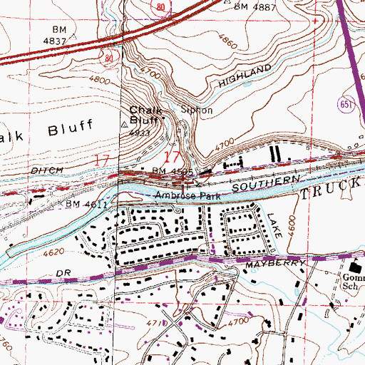 Topographic Map of Ambrose Park, NV