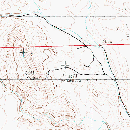 Topographic Map of American Borax Company Mines, NV